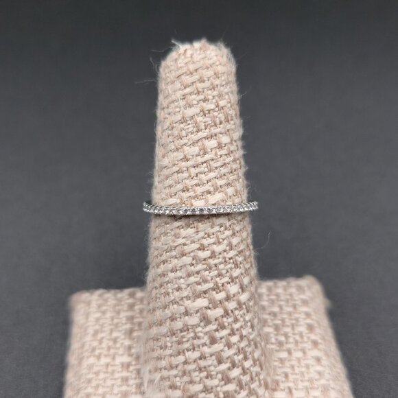 Jewelry - Size 6.25 Sterling Silver Thin Cubic Zirconia Gem Band Ring A6785